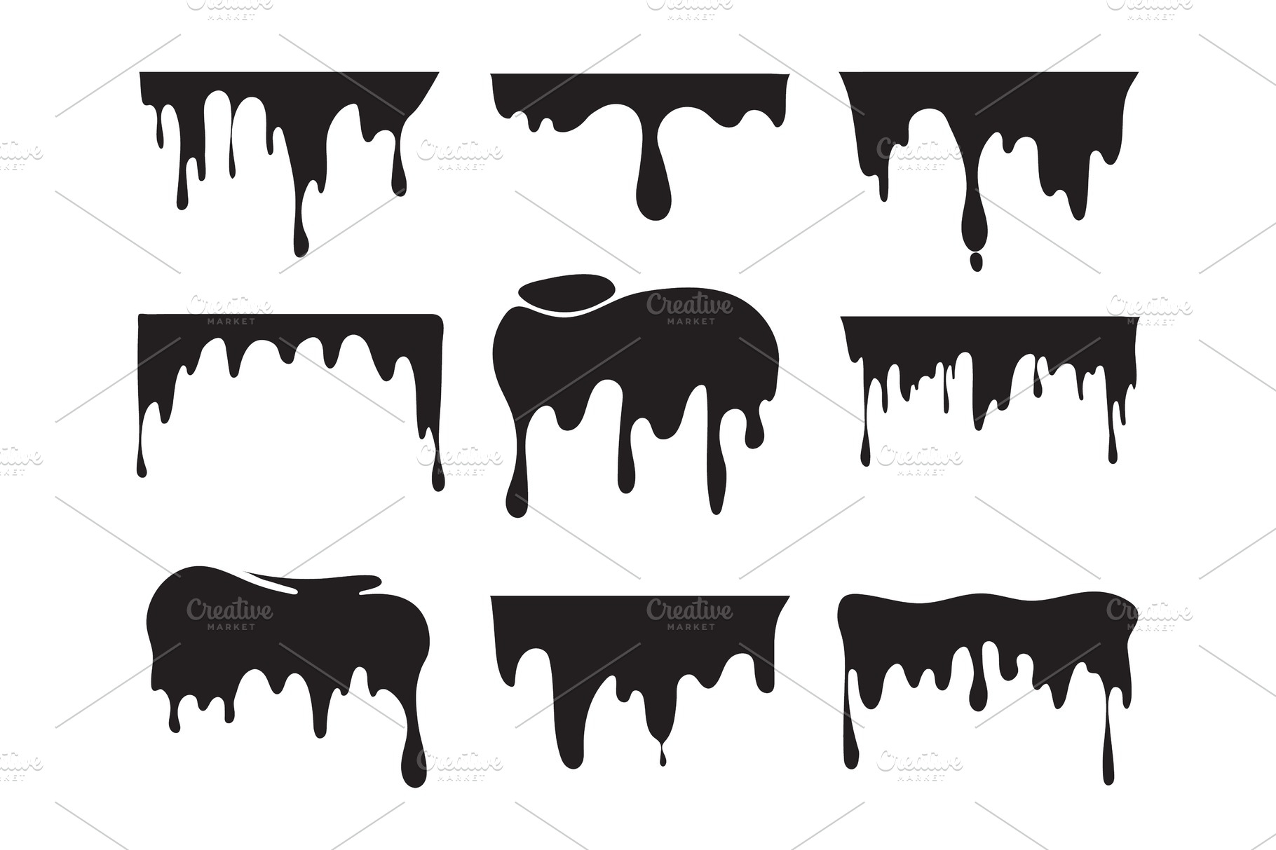 Illustrations of various dripping Background Graphics Creative Market