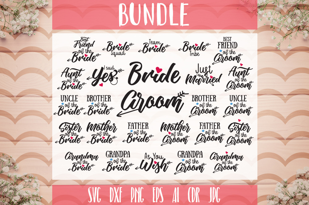 Download Wedding Set Bundle Svg 26 Designs Pre Designed Photoshop Graphics Creative Market