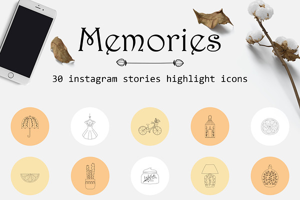 Memories Instagram Highlights Icons Creative Illustrator