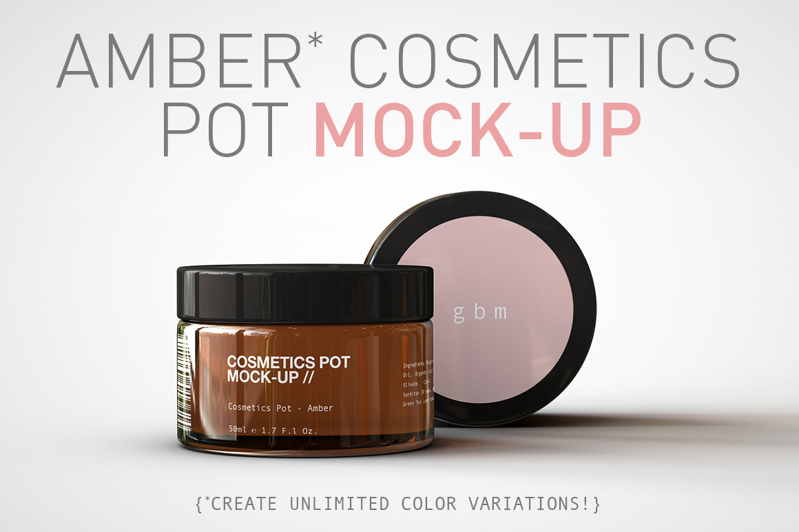 Download Amber Cosmetics Pot Mock Up Creative Photoshop Templates Creative Market PSD Mockup Templates