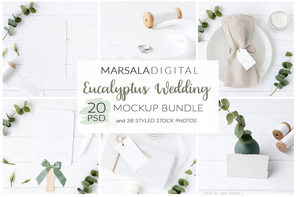 Eucalyptus Wedding Mockup Bundle | Free Mockups