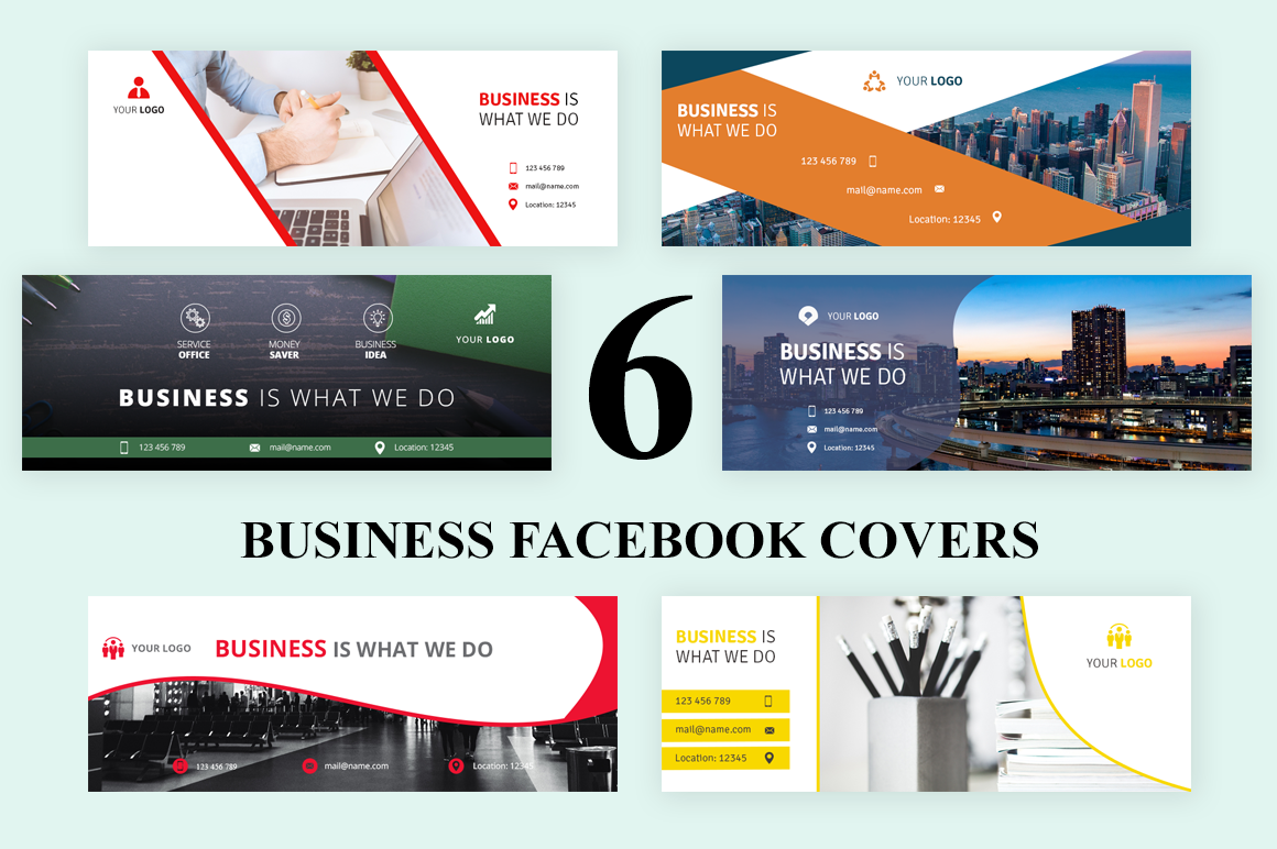 6 Business - Facebook Covers | Social Media Templates ~ Creative Market