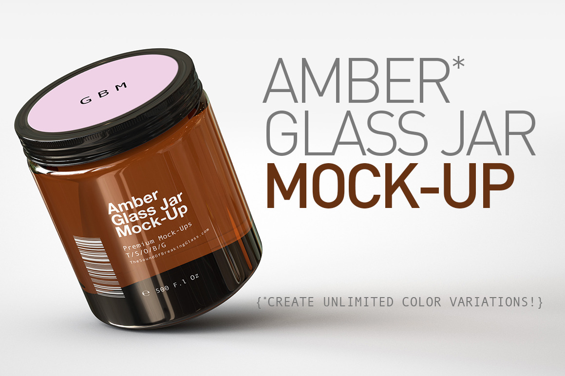 Amber Glass Jar Mock-Up | Creative Photoshop Templates ~ Creative Market