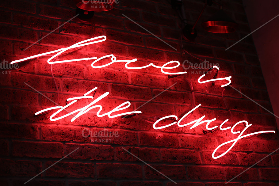 Love Is The Drug Red Neon Sign High Quality Architecture Stock Photos Creative Market