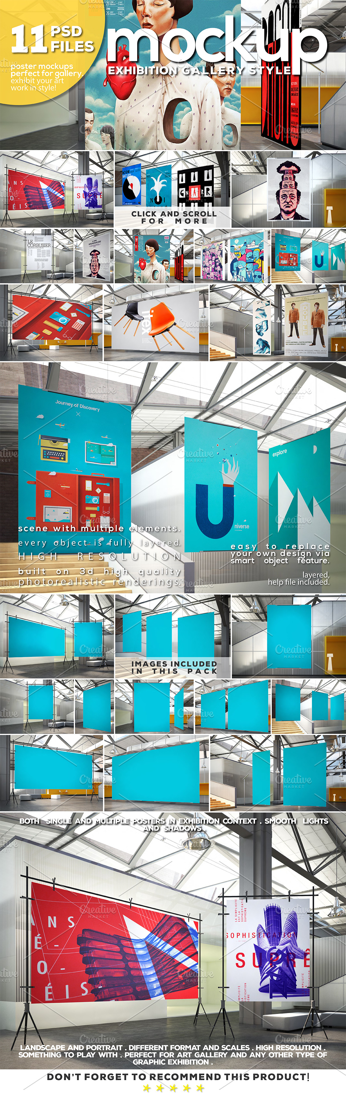 Download Gallery Exhibition Poster Mockups Creative Photoshop Templates Creative Market