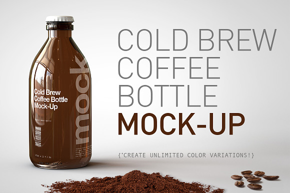 Download Cold Brew Coffee Bottle Mock Up Creative Photoshop Templates Creative Market