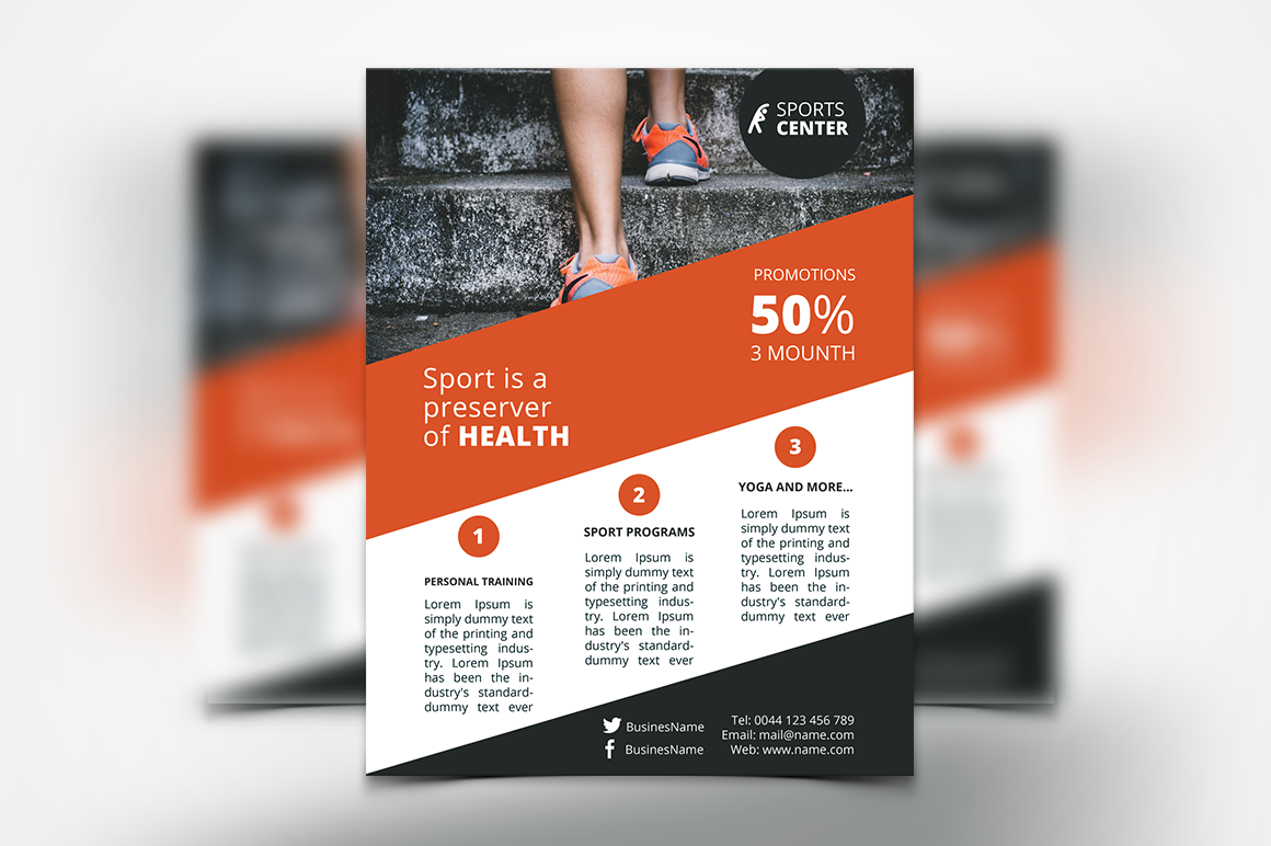 Sport Flyer Creative Photoshop Templates Creative Market