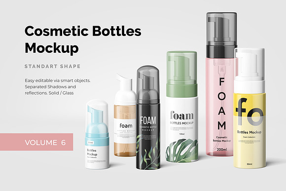 Download Cosmetic Bottles Mockup Vol 6 Creative Photoshop Templates Creative Market