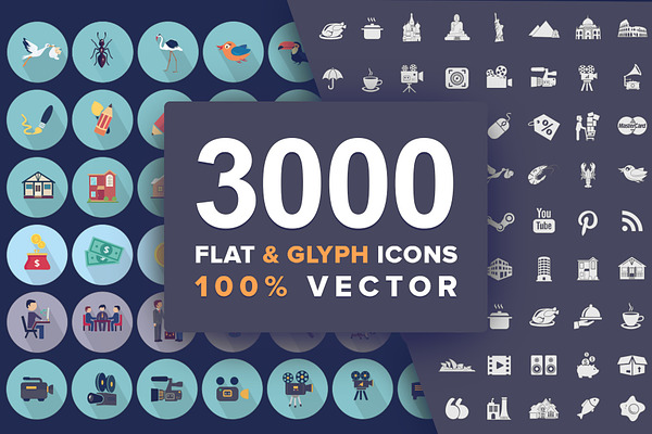 Download Jumbo Icons Flat Vector Pack Pre Designed Photoshop Graphics Creative Market PSD Mockup Templates