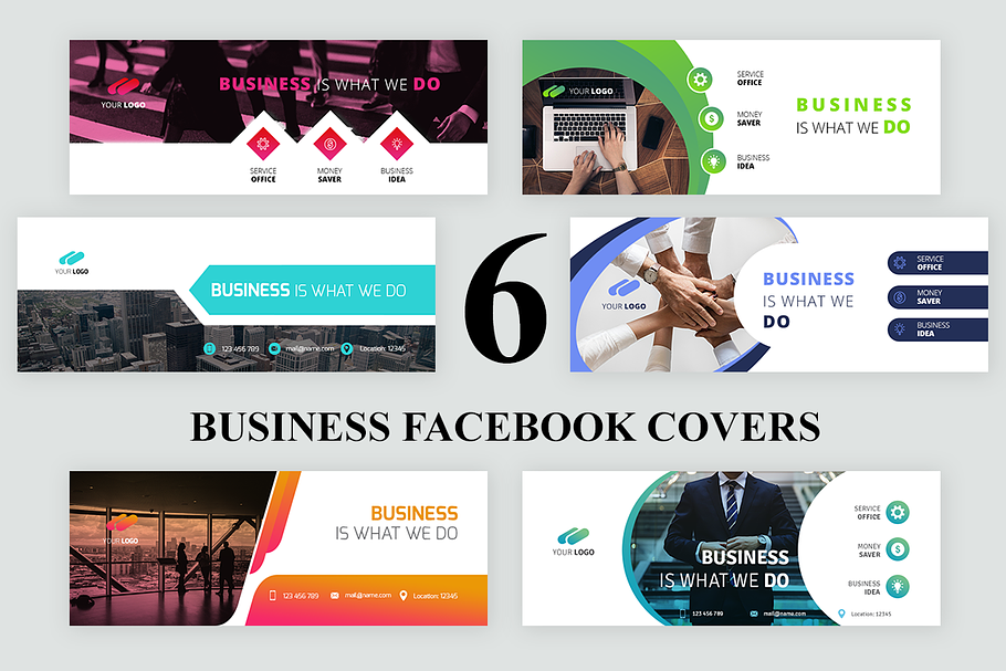 Business Facebook Covers | Creative Photoshop Templates ~ Creative Market