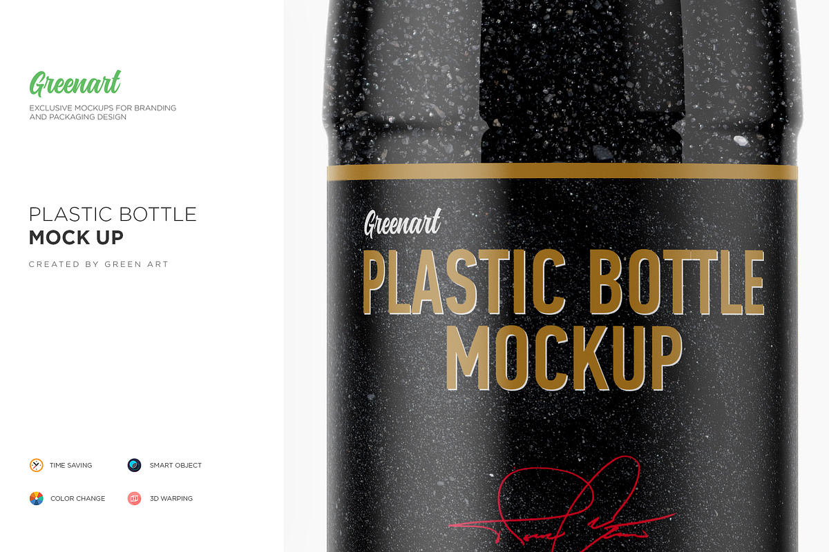 Download Glossy Plastic Dairy Bottle Mockup | Creative Photoshop Templates ~ Creative Market