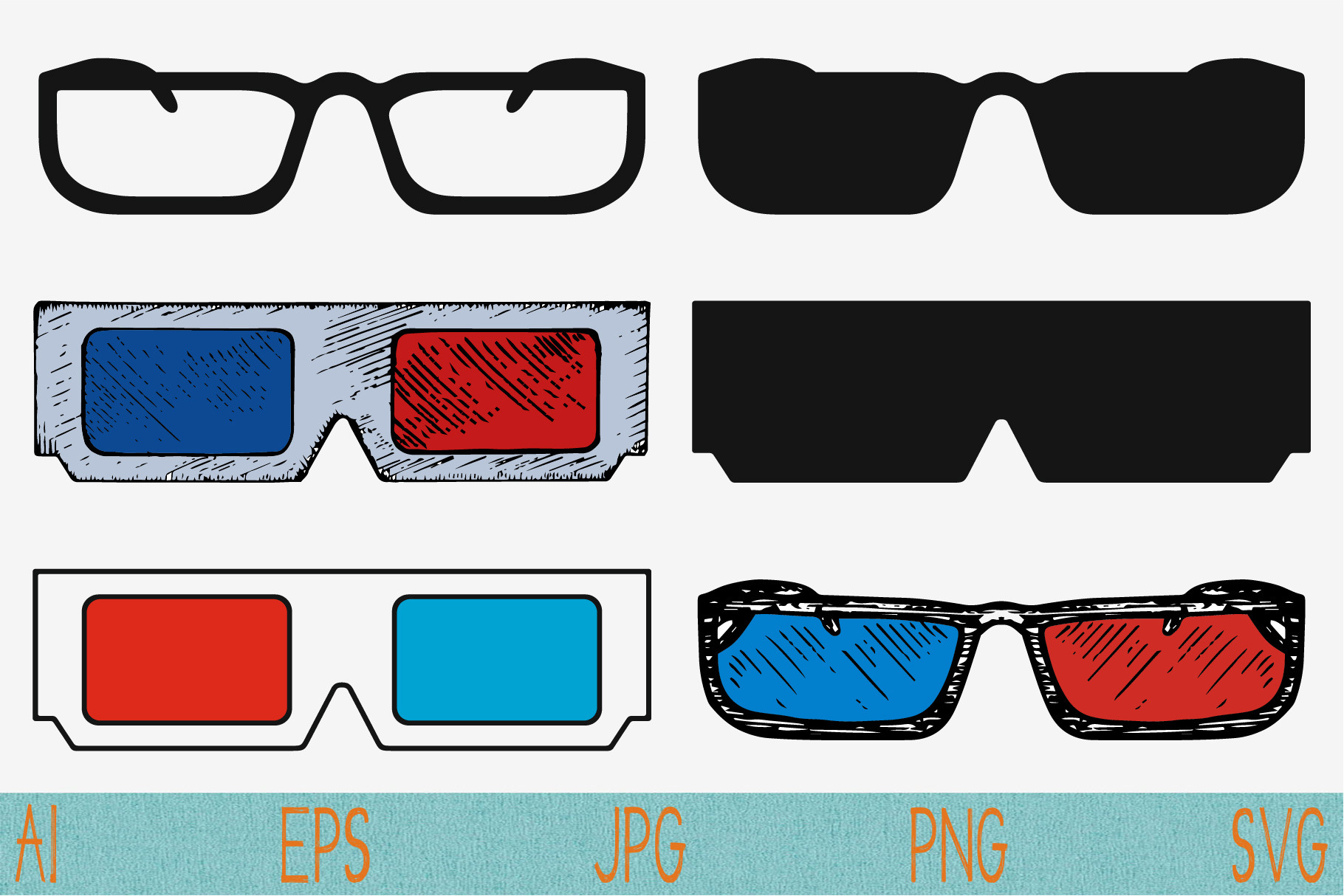 Download 3d Cinema Glasses Svg Vector Png Pre Designed Photoshop Graphics Creative Market