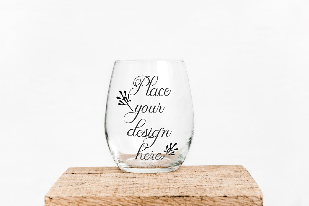 Download Stemless Wine Glass Mockup Psd Creative Photoshop Templates Creative Market