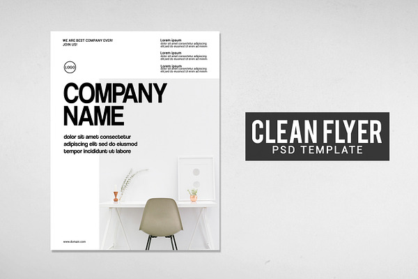 Clean Flyer Design Template Creative Photoshop Templates Creative Market