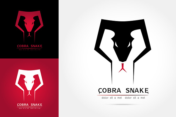 graceful cobra snake silhouette logo creative illustrator templates creative market graceful cobra snake silhouette logo