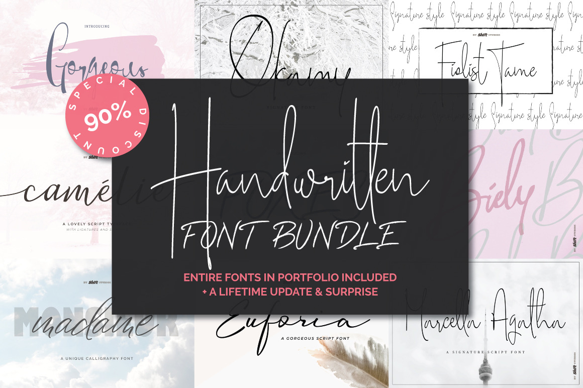 Download Handwritten Font Bundle Stunning Script Fonts Creative Market