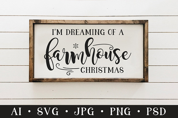 Download Farmhouse Christmas Quote Svg File Pre Designed Photoshop Graphics Creative Market PSD Mockup Templates