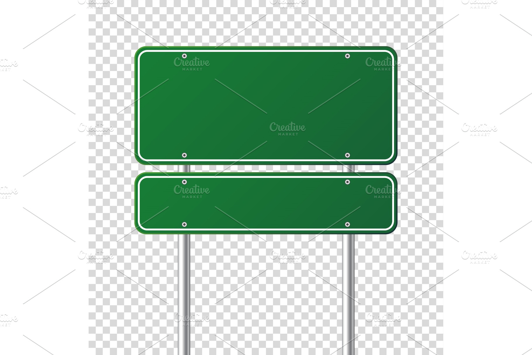 Road green traffic sign. Blank board | Transportation Illustrations ...