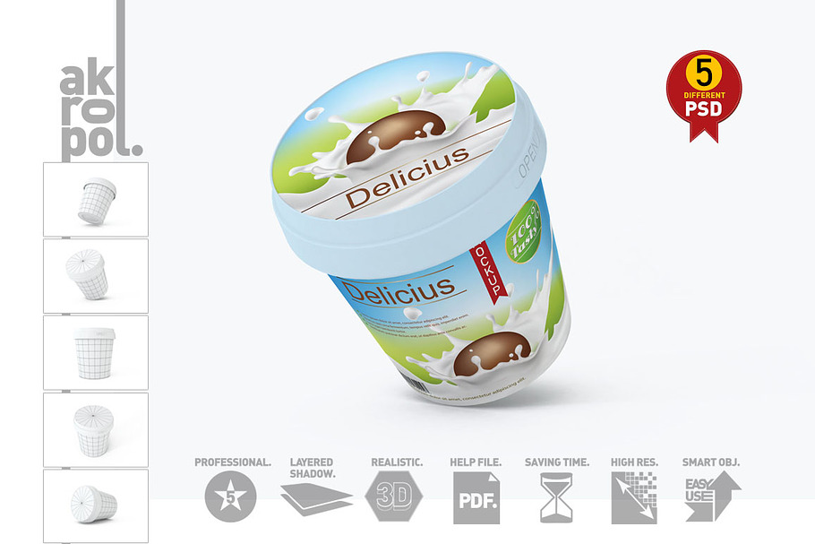 Download Ice Cream Mock Up Creative Photoshop Templates Creative Market