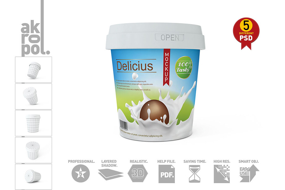 Download Ice Cream Tub Mock-Up | Creative Photoshop Templates ...