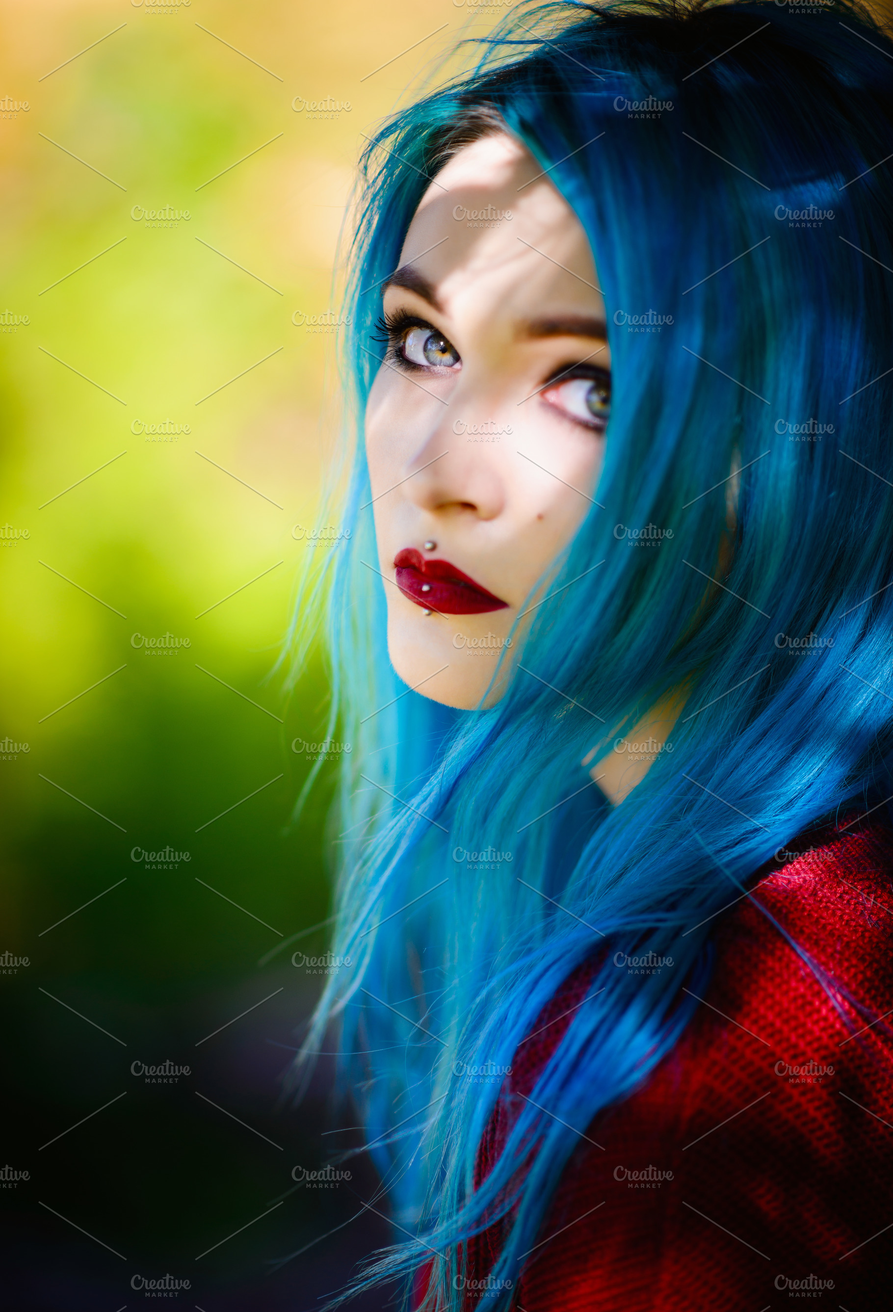 The blue haired girl