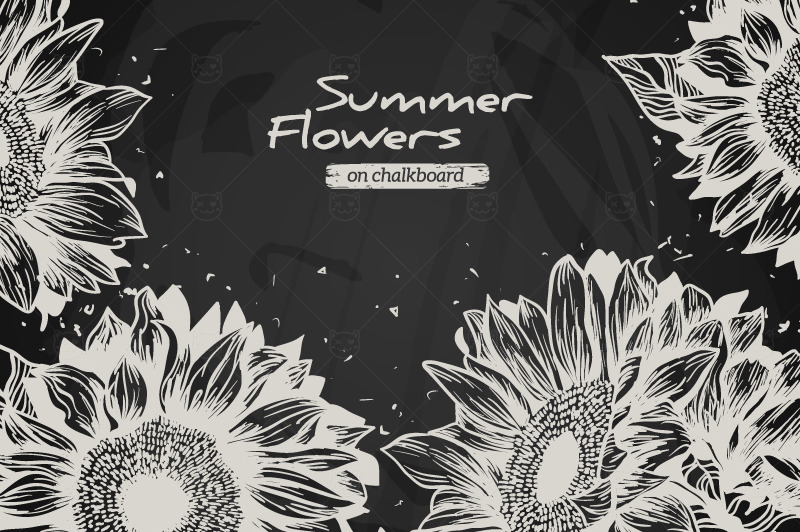 Chalkboard Flowers | Texture Illustrations ~ Creative Market