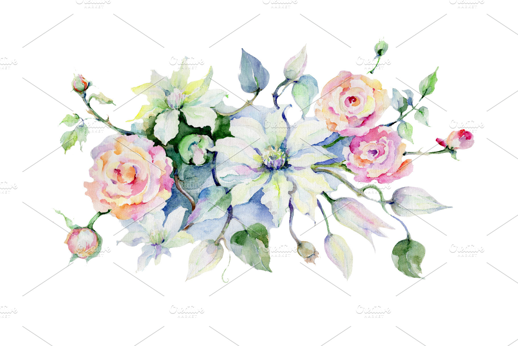 Celebration bouquet flowers PNG set | Pre-Designed Photoshop Graphics