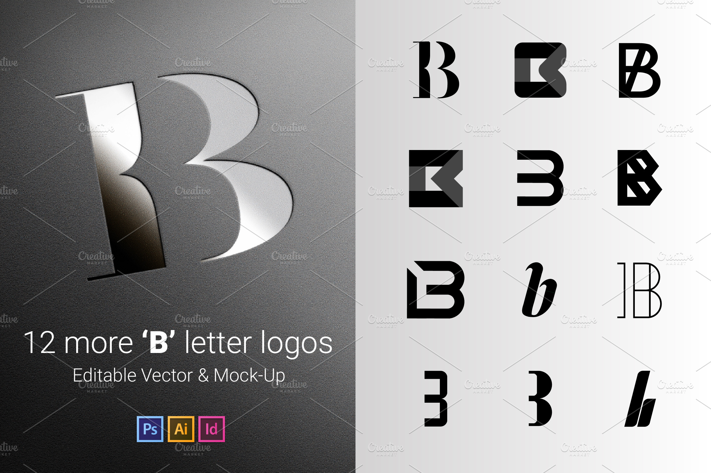 12 B Letter Logos - Vector & Mock-Up | Branding & Logo Templates ...