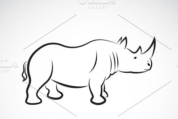 Vector Image Of A Rhinoceros Design Pre Designed Illustrator Graphics ~ Creative Market