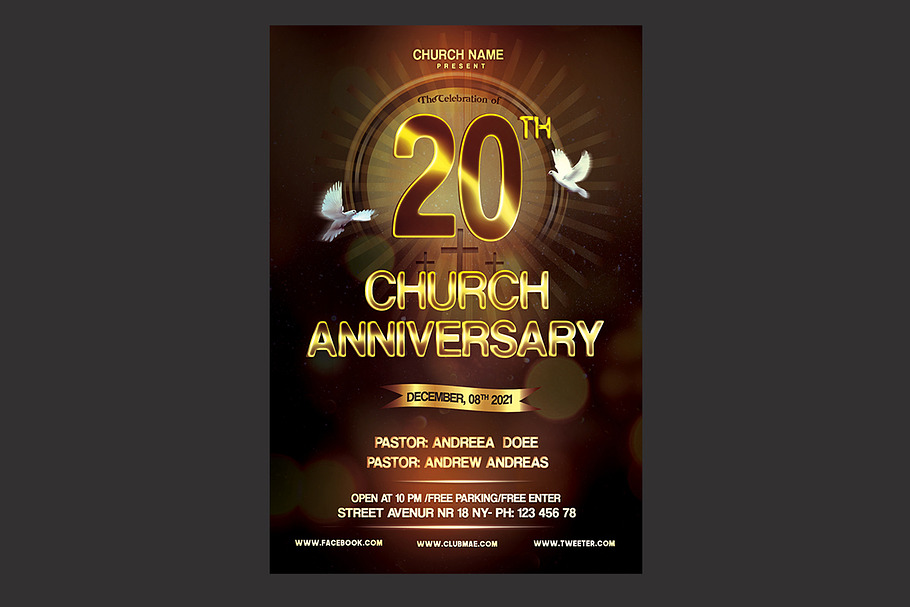 Church Anniversary Flyer | Creative Photoshop Templates ~ Creative Market