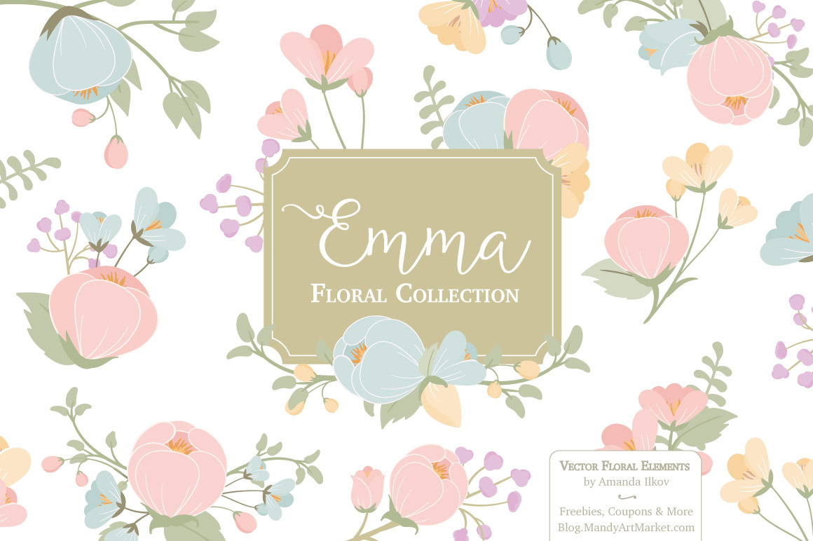 Pastel Flowers Clipart & Vectors | Pre-Designed Illustrator Graphics