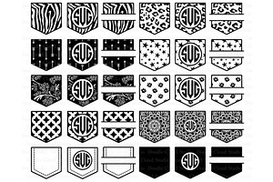 Download Pocket Patterns Monogram Svg Files Pre Designed Photoshop Graphics Creative Market