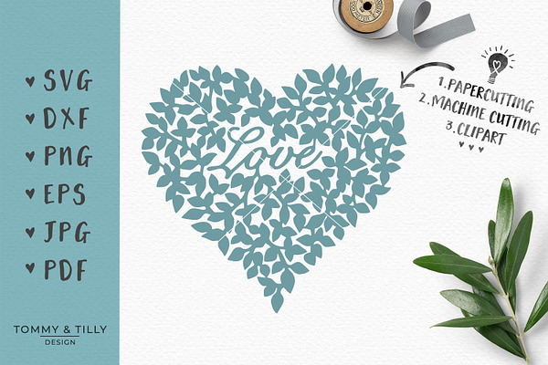 Love Birds Foliage Wedding Svg Pre Designed Photoshop Graphics Creative Market