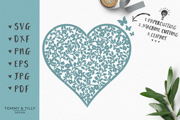 Download Vintage Flower Heart Wedding Svg Pre Designed Photoshop Graphics Creative Market