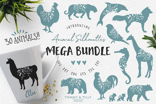 Download Foliage Animals Bundle Overlay Svg Pre Designed Photoshop Graphics Creative Market