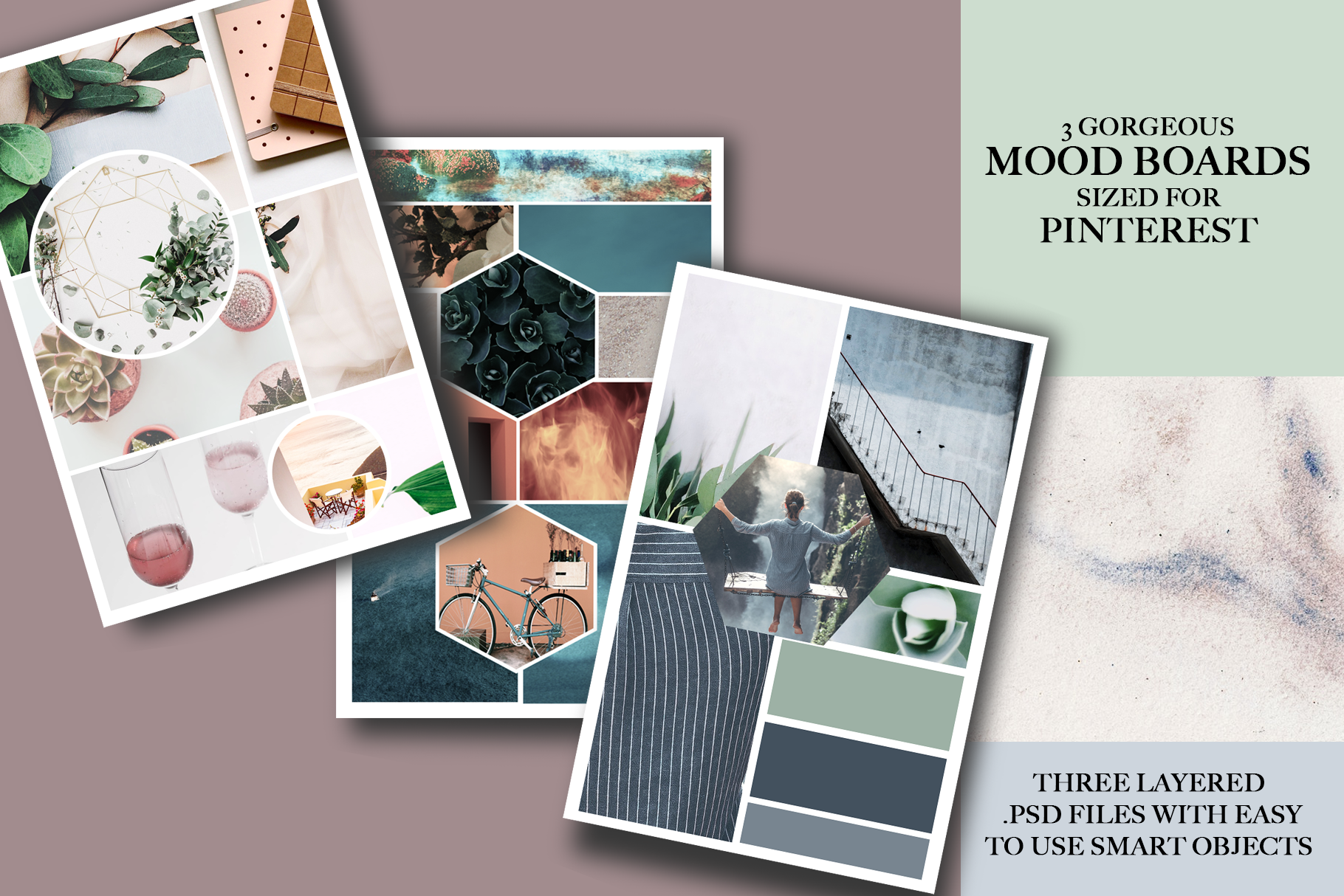 Mood Board Templates | Pinterest | Social Media Templates ~ Creative Market