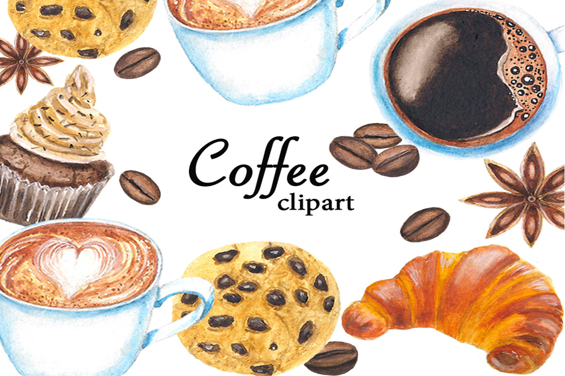 Download Coffee Clipart Watercolor Clipart Pre Designed Photoshop Graphics Creative Market