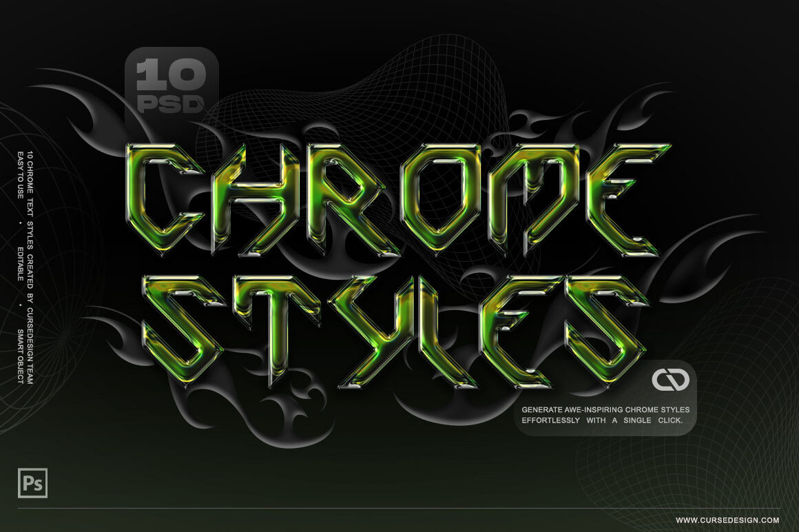 Retro shiny Y2K editable text effect cyber tech