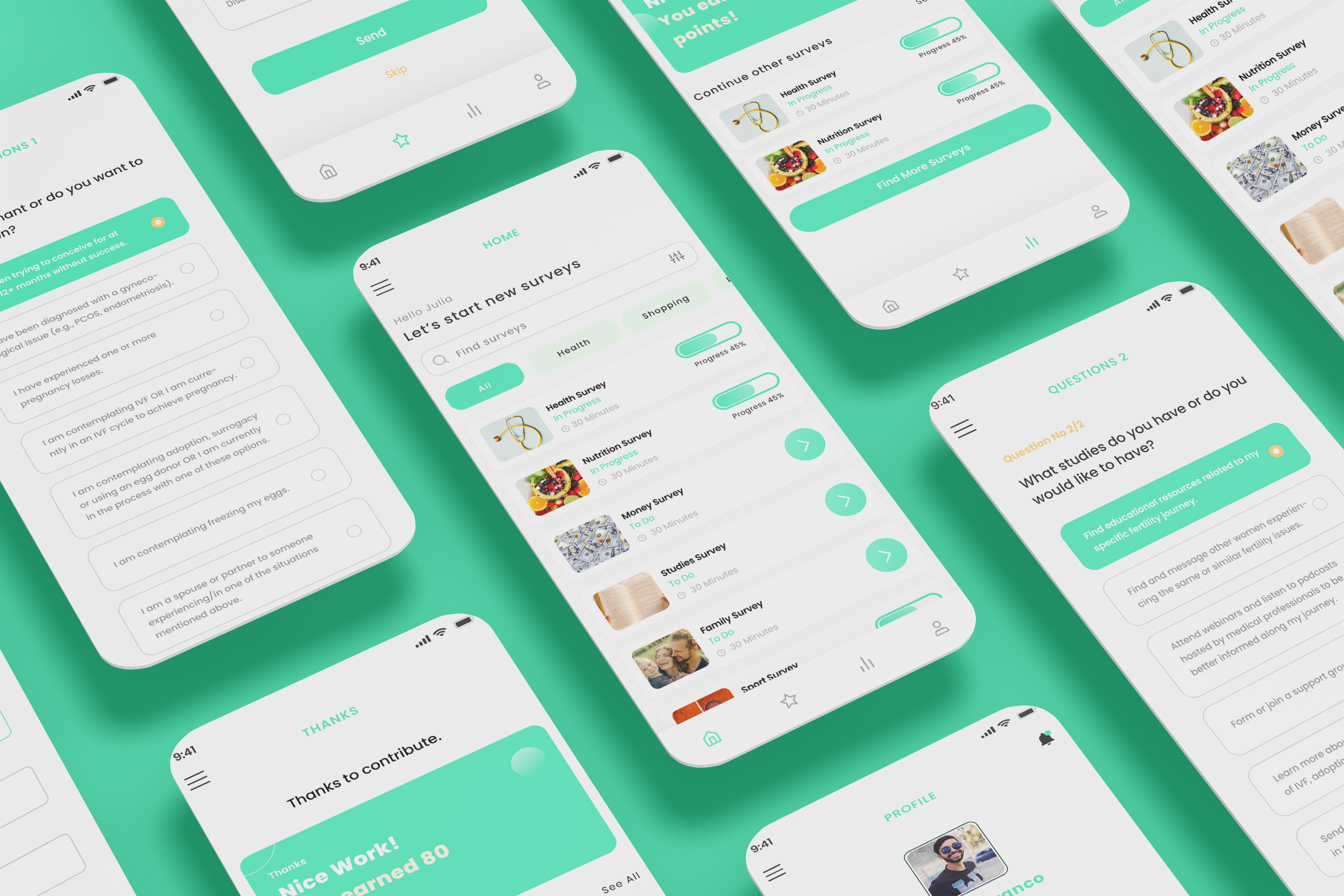 Survey, Questionnaire, Research & Feedback App UI | Creative Market