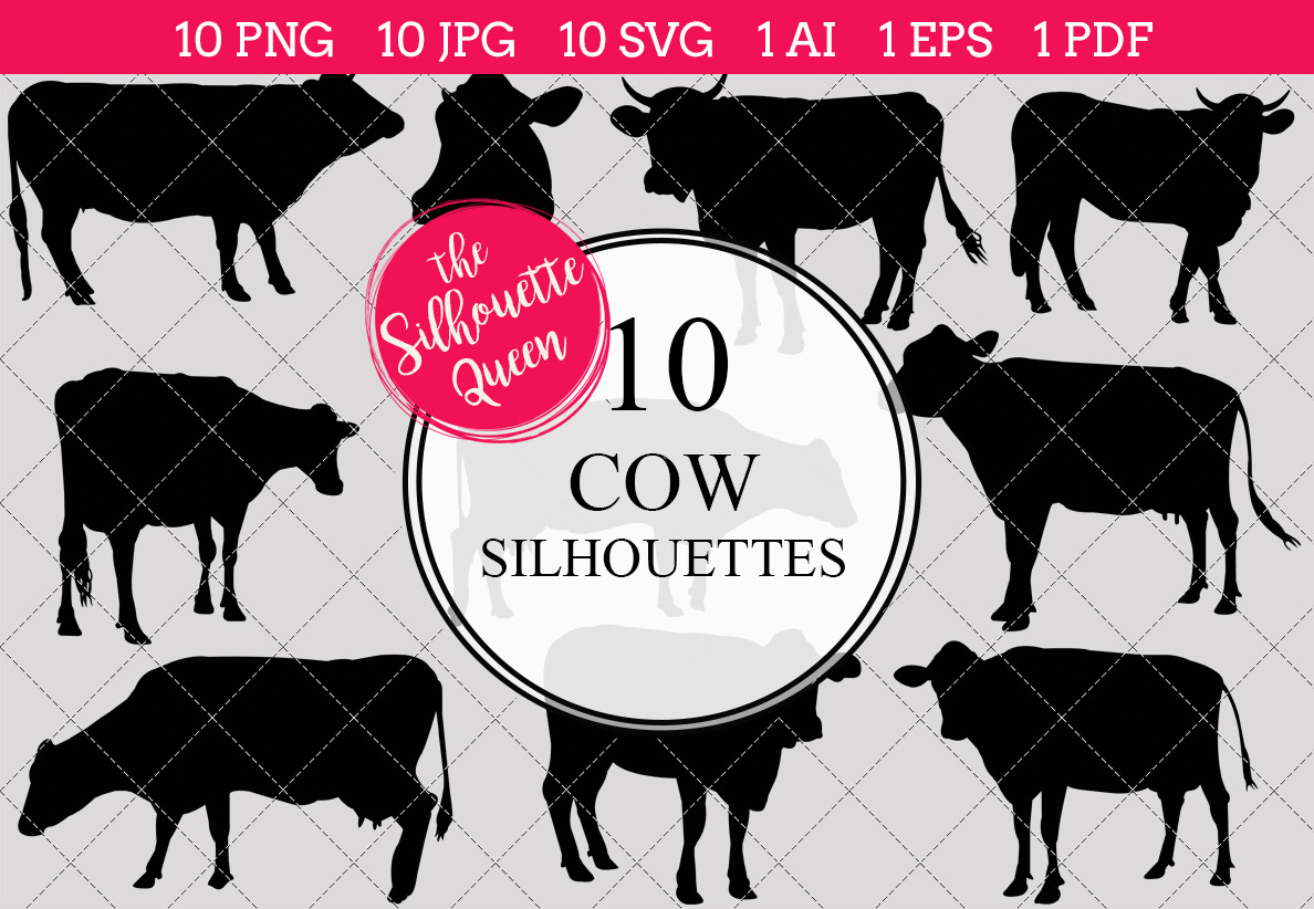 Download Cow Silhouette Clipart Clip Art Pre Designed Illustrator Graphics Creative Market