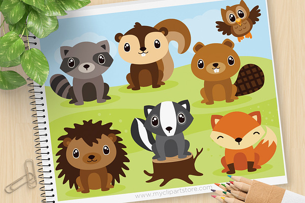 Forest Animals - Vector Clipart, SVG | Pre-Designed Photoshop Graphics