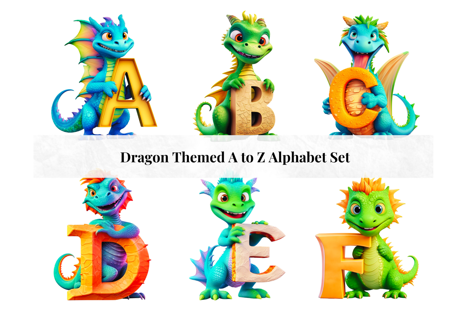 Dragon Alphabet Letters | Decorative Illustrations ~ Creative Market