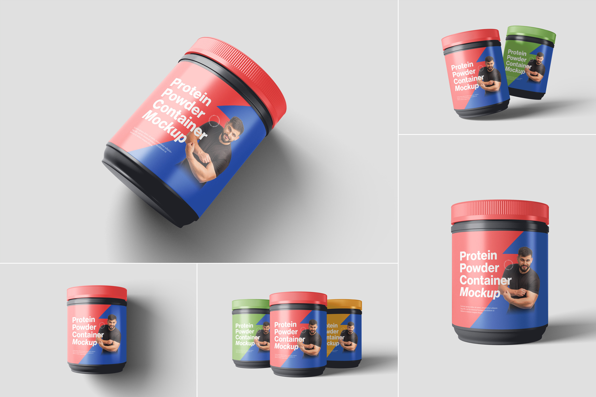 Protein Powder Container Mockups  Packaging Mockups ~ Creative Market