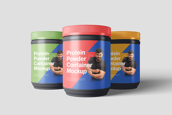 Free Protein Powder Packaging Bottle Mockup (PSD)