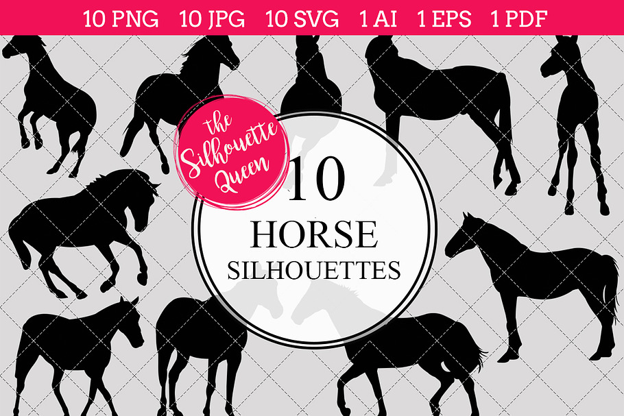 Download Horse Breeds Silhouette Vector Svg Pre Designed Illustrator Graphics Creative Market