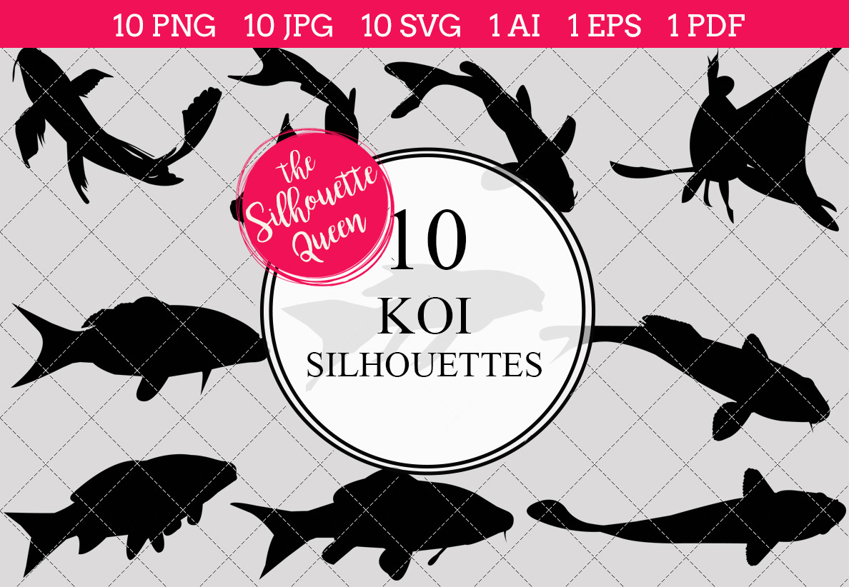 Download Koi Fish Silhouette Vector Pre Designed Illustrator Graphics Creative Market