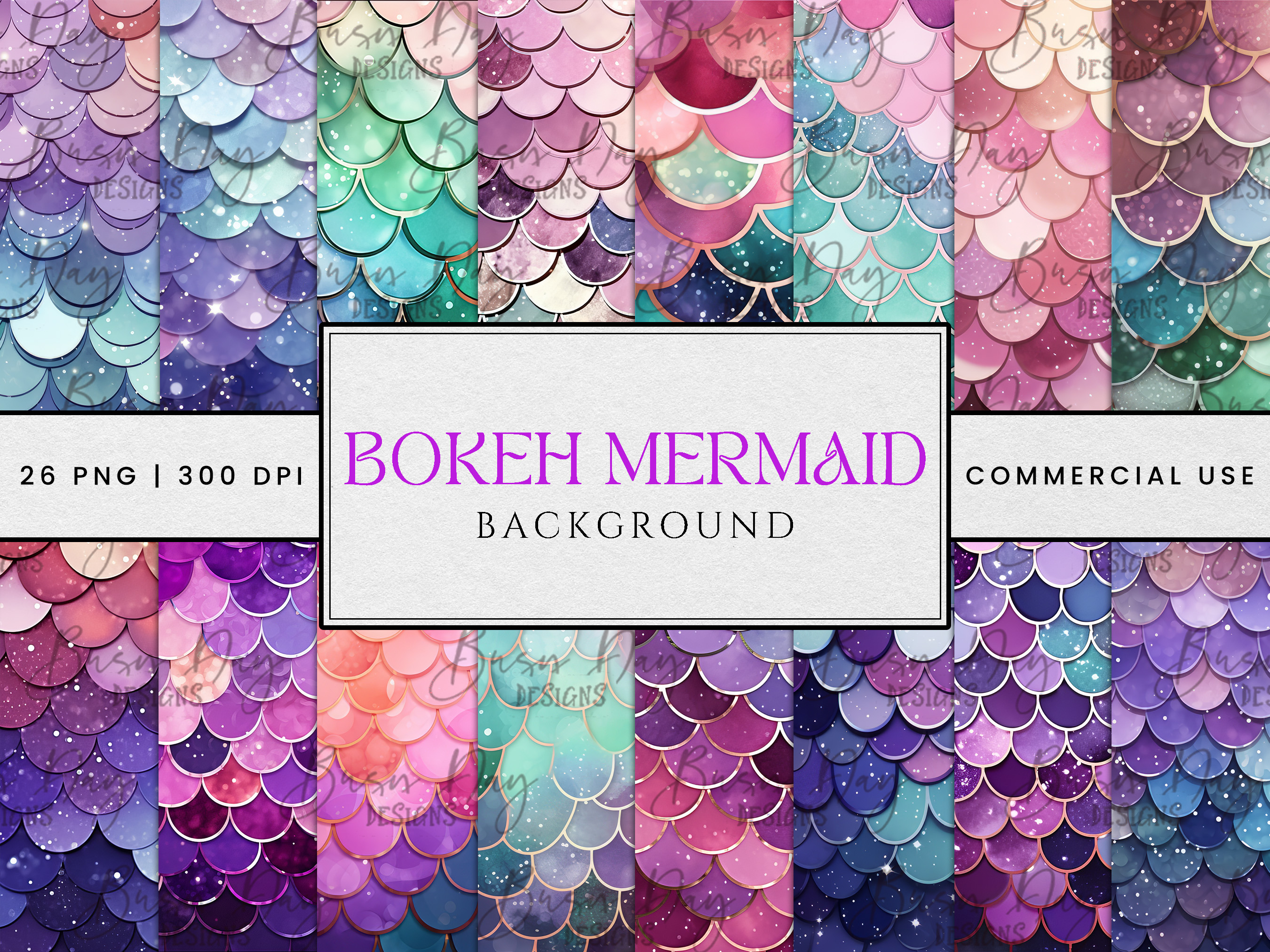 Bokeh Mermaid Background Clipart | Background Graphics ~ Creative Market