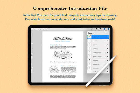 Animal Calligraphy Flourishes Procreate Workbook