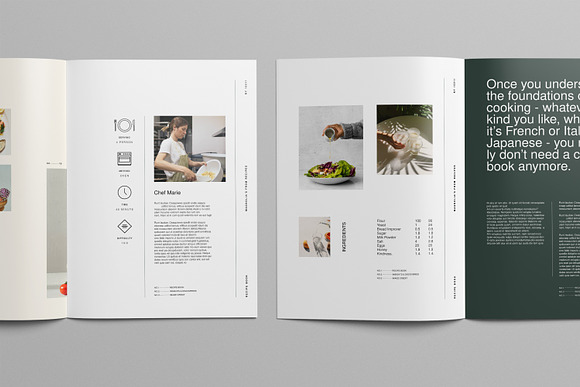 Recipe Book Brochure Template or Cookbook Magazine Layout, Brochure, vectorgraph, 97854