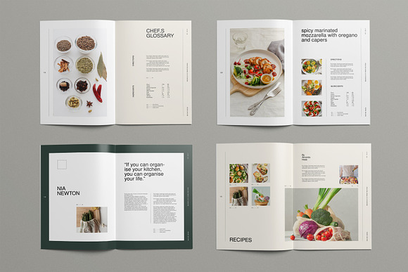 Recipe Book Brochure Template or Cookbook Magazine Layout, Brochure, vectorgraph, 97854